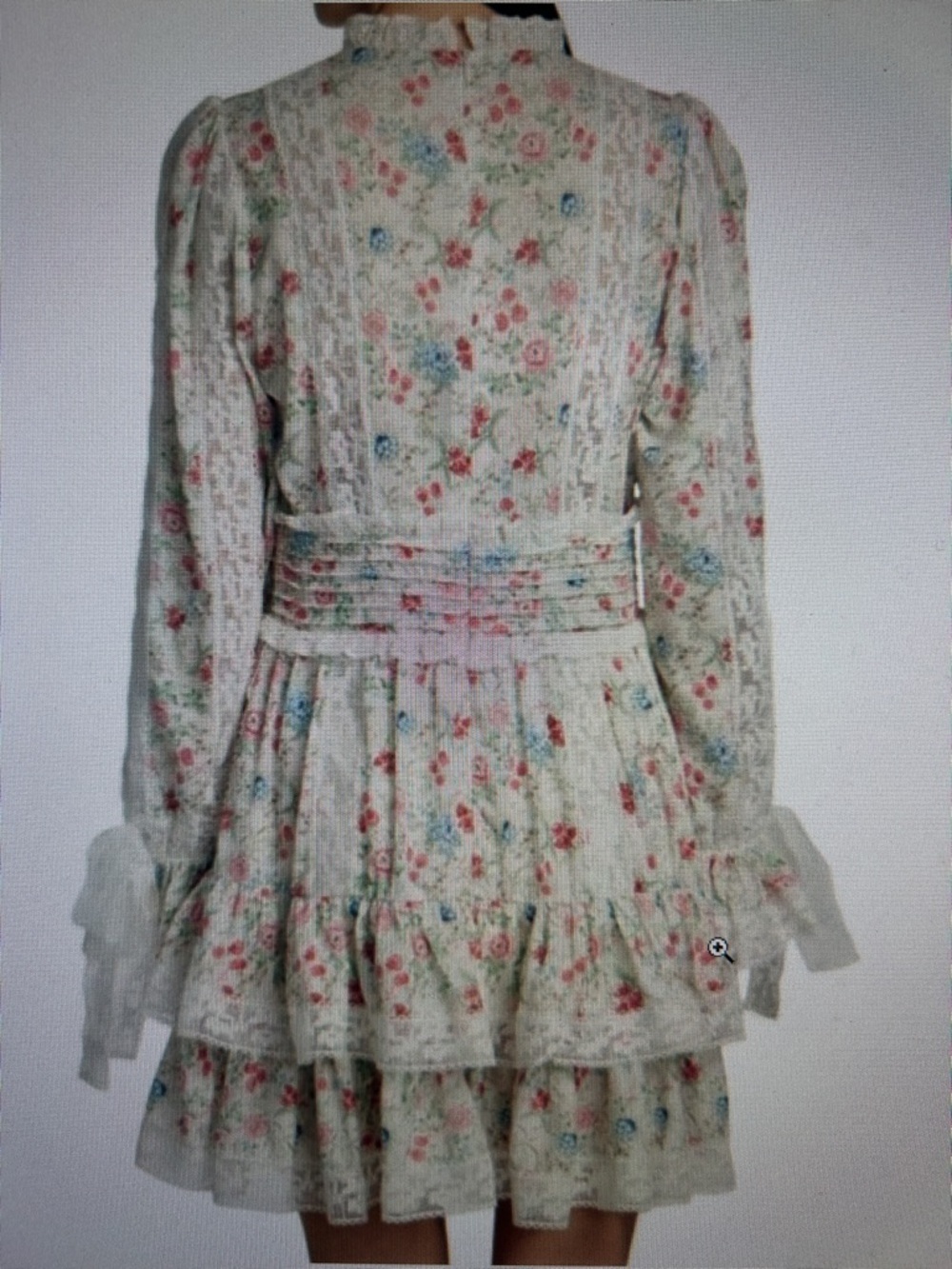 Anthropologie Stellah SZ L White Floral Dress Romantic Cottage Boho Coquette - Picture 16 of 16